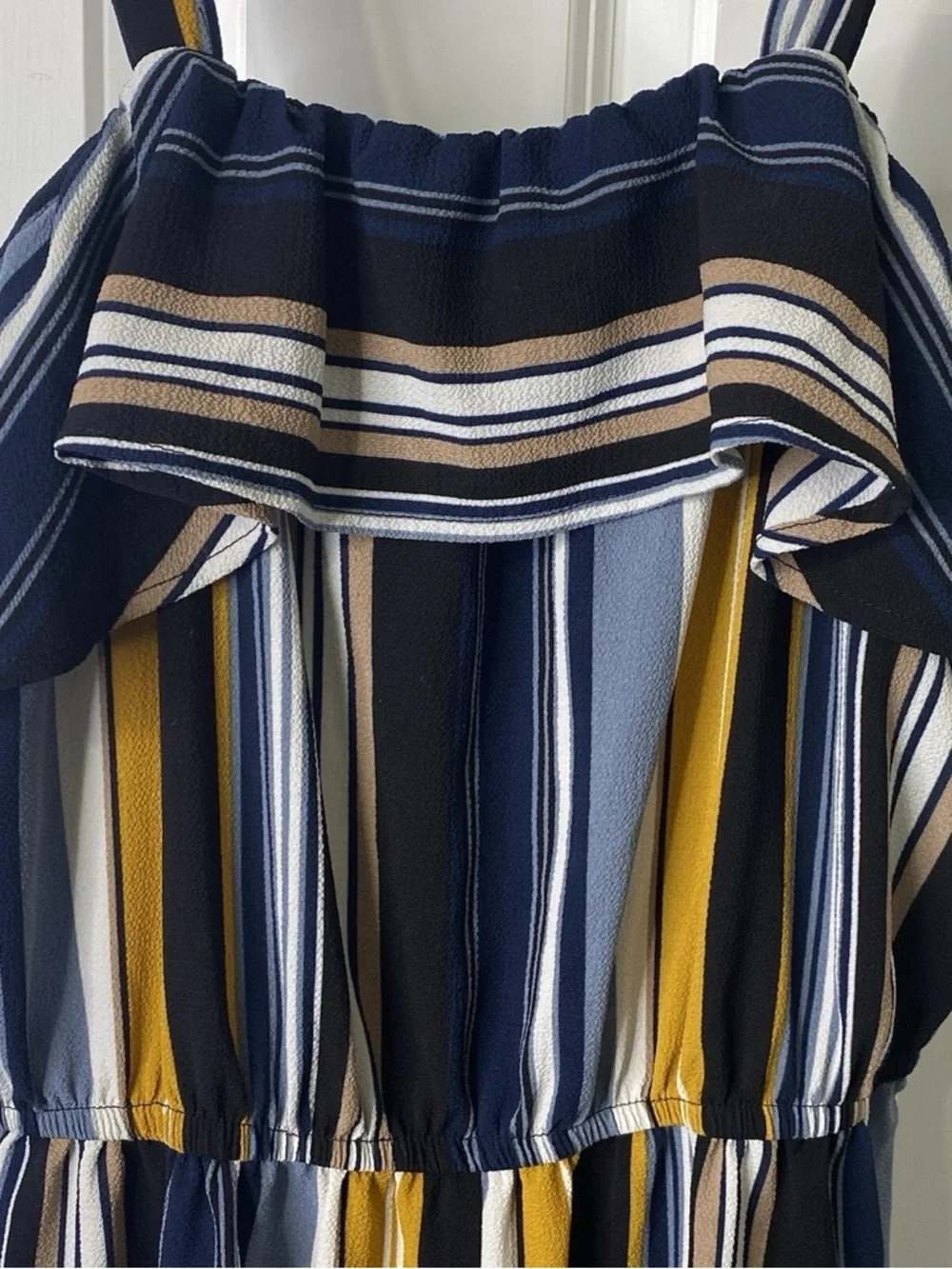 ✨ No Boundaries Junior's Ruffle Flounce Sleeveless Striped Jumpsuit SZ L (11-13 - Picture 6 of 13